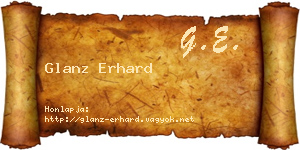 Glanz Erhard névjegykártya